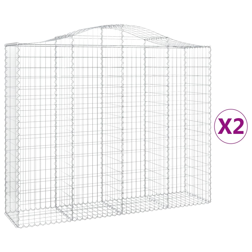 Lučne gabionske košare 2 kom 200x50x160/180cm pocinčano željezo
