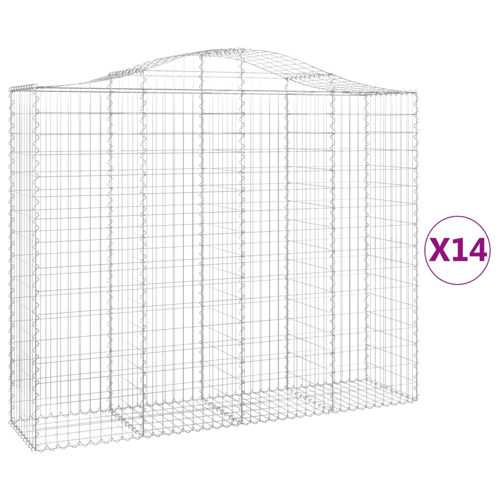 Lučne gabionske košare 14kom 200x50x160/180cm pocinčano željezo