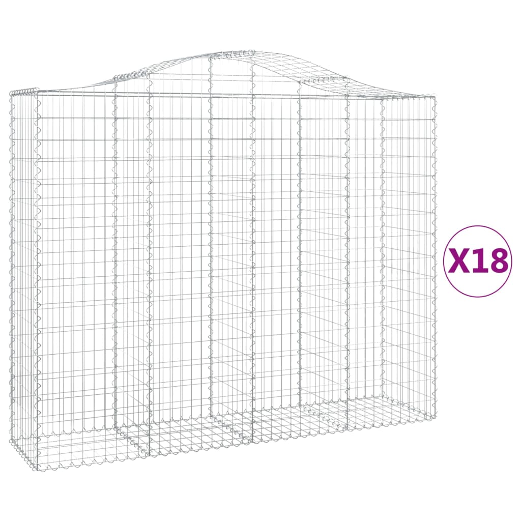 Lučne gabionske košare 18kom 200x50x160/180cm pocinčano željezo