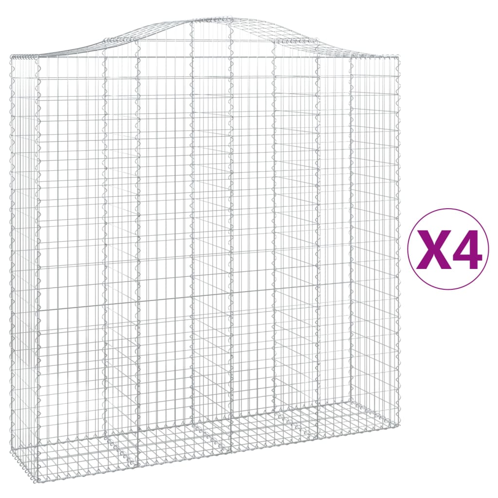 Lučne gabionske košare 4 kom 200x50x200/220cm pocinčano željezo