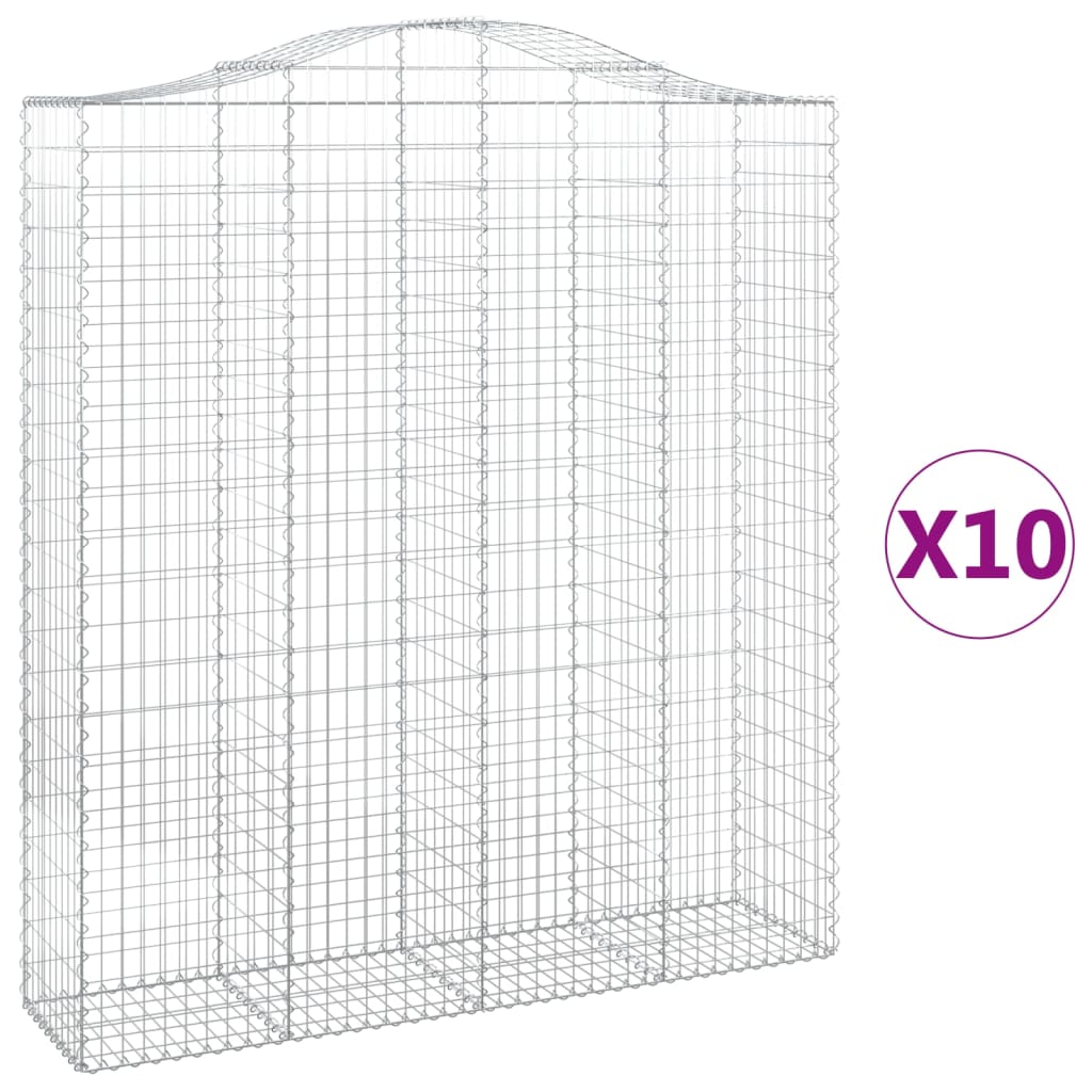 Lučne gabionske košare 10kom 200x50x220/240cm pocinčano željezo