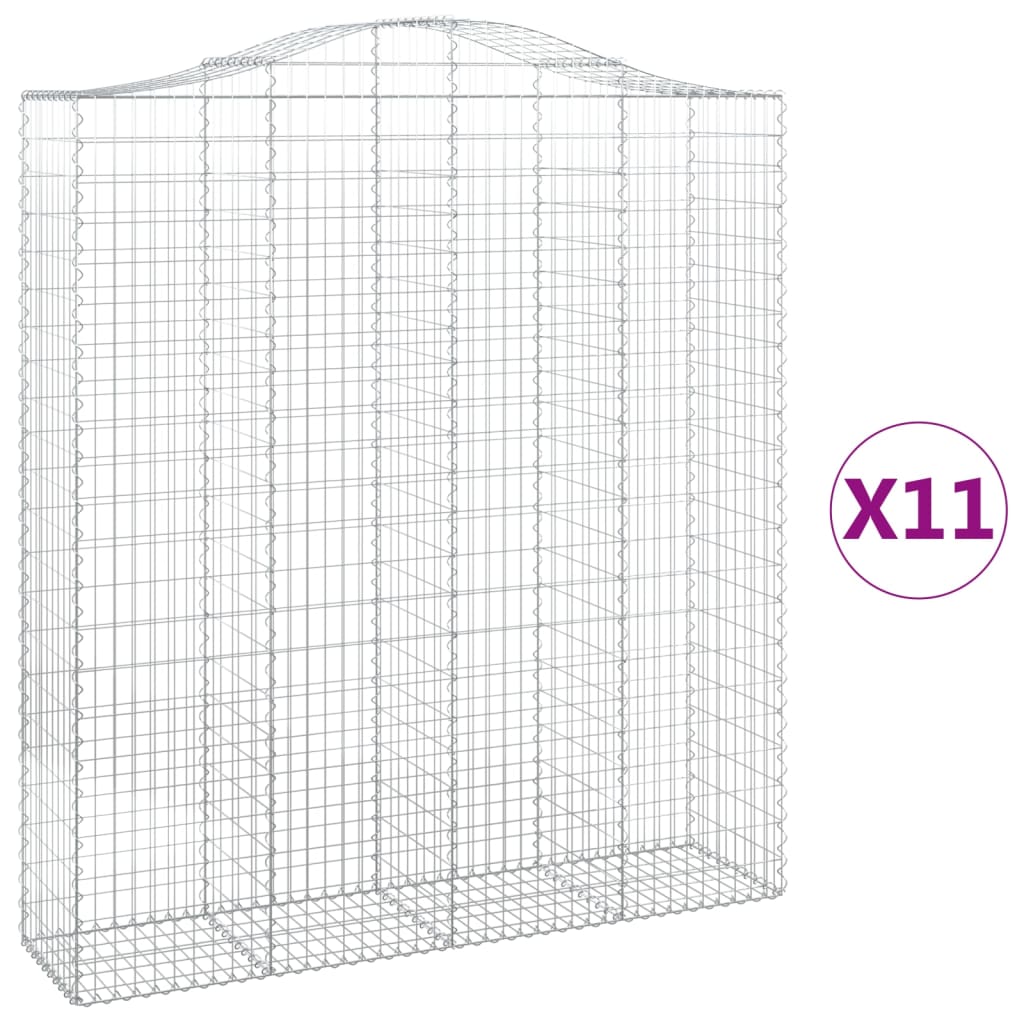 Lučne gabionske košare 11kom 200x50x220/240cm pocinčano željezo