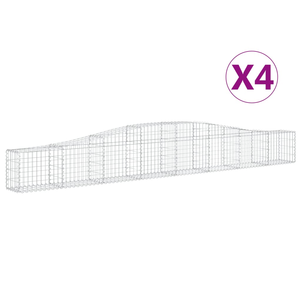 Lučne gabionske košare 4 kom 400x30x40/60 cm pocinčano željezo