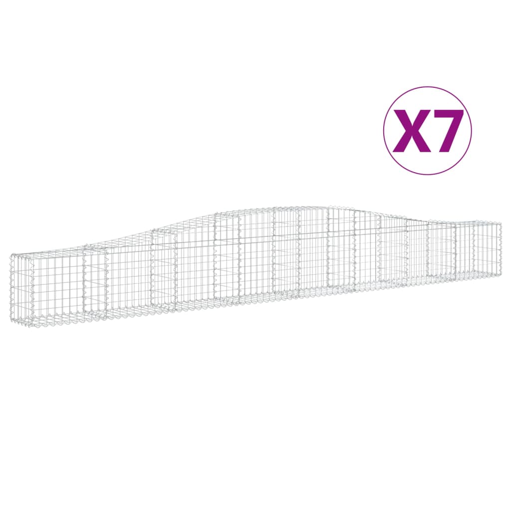Lučne gabionske košare 7 kom 400x30x40/60 cm pocinčano željezo