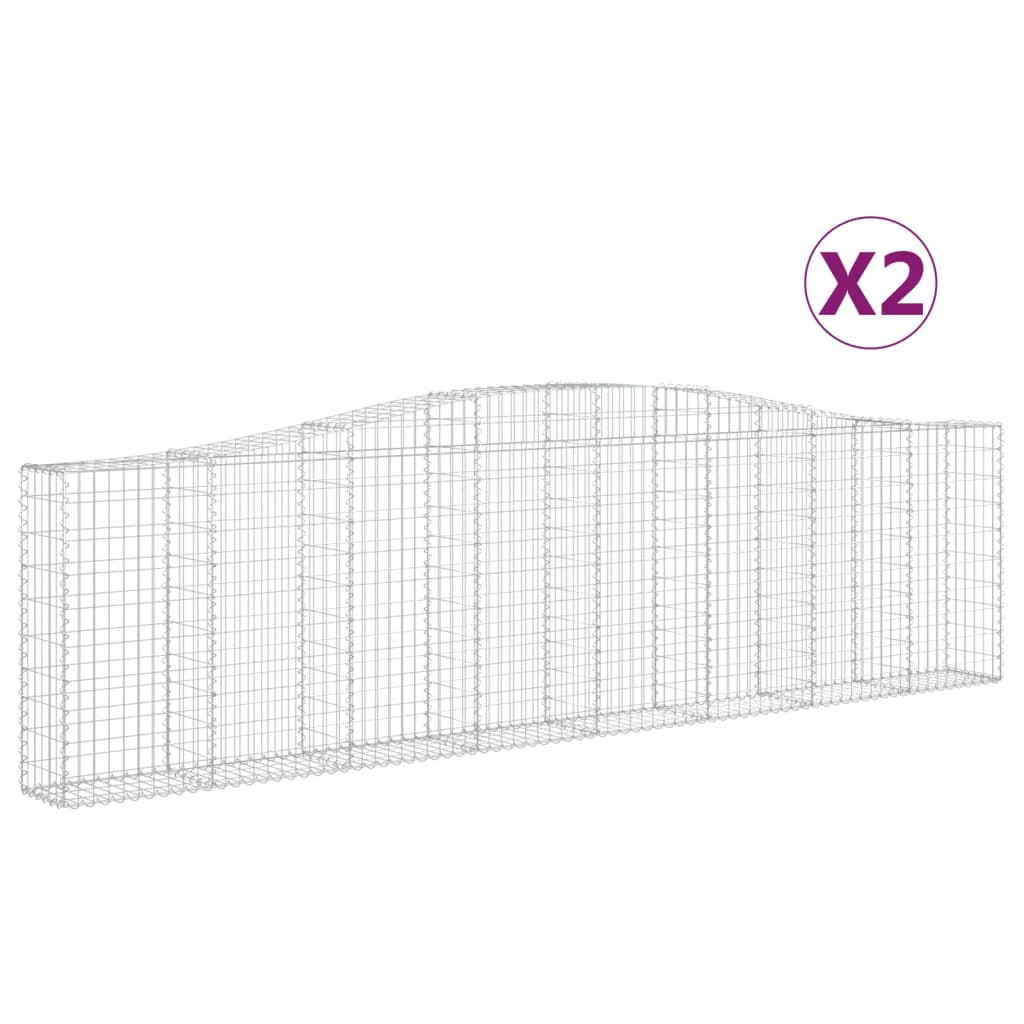 Lučne gabionske košare 2 kom 400x30x100/120cm pocinčano željezo