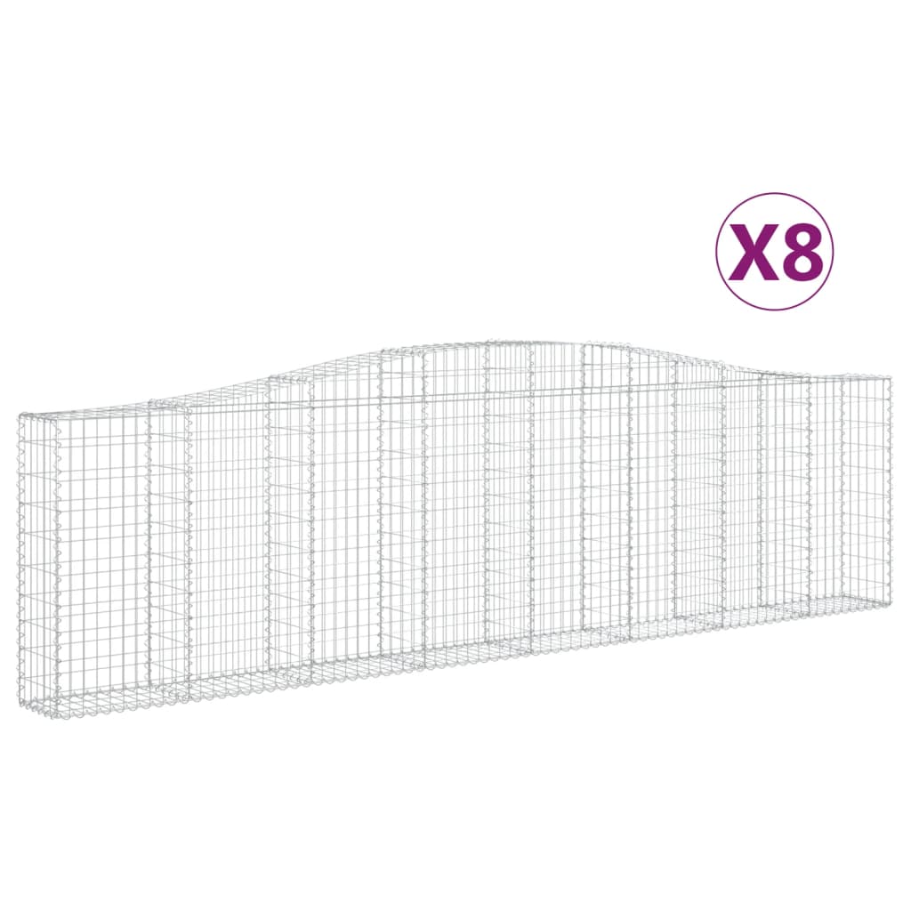 Lučne gabionske košare 8 kom 400x30x100/120cm pocinčano željezo