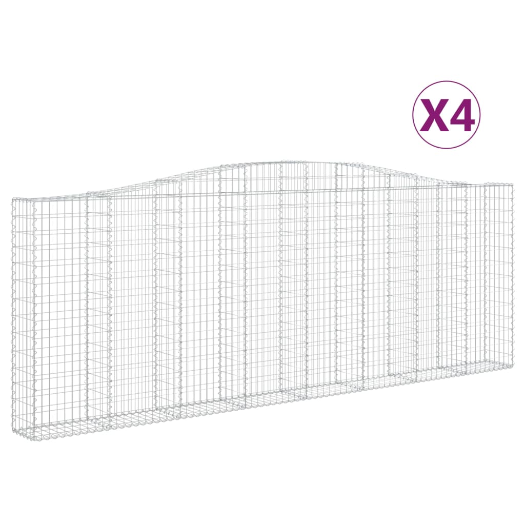 Lučne gabionske košare 4 kom 400x30x40/60 cm pocinčano željezo