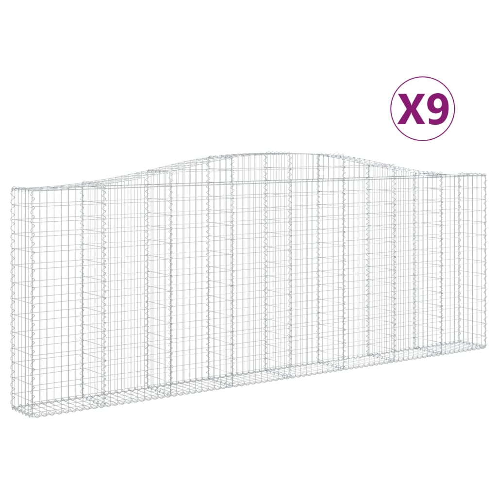 Lučne gabionske košare 9 kom 400x30x140/160cm pocinčano željezo