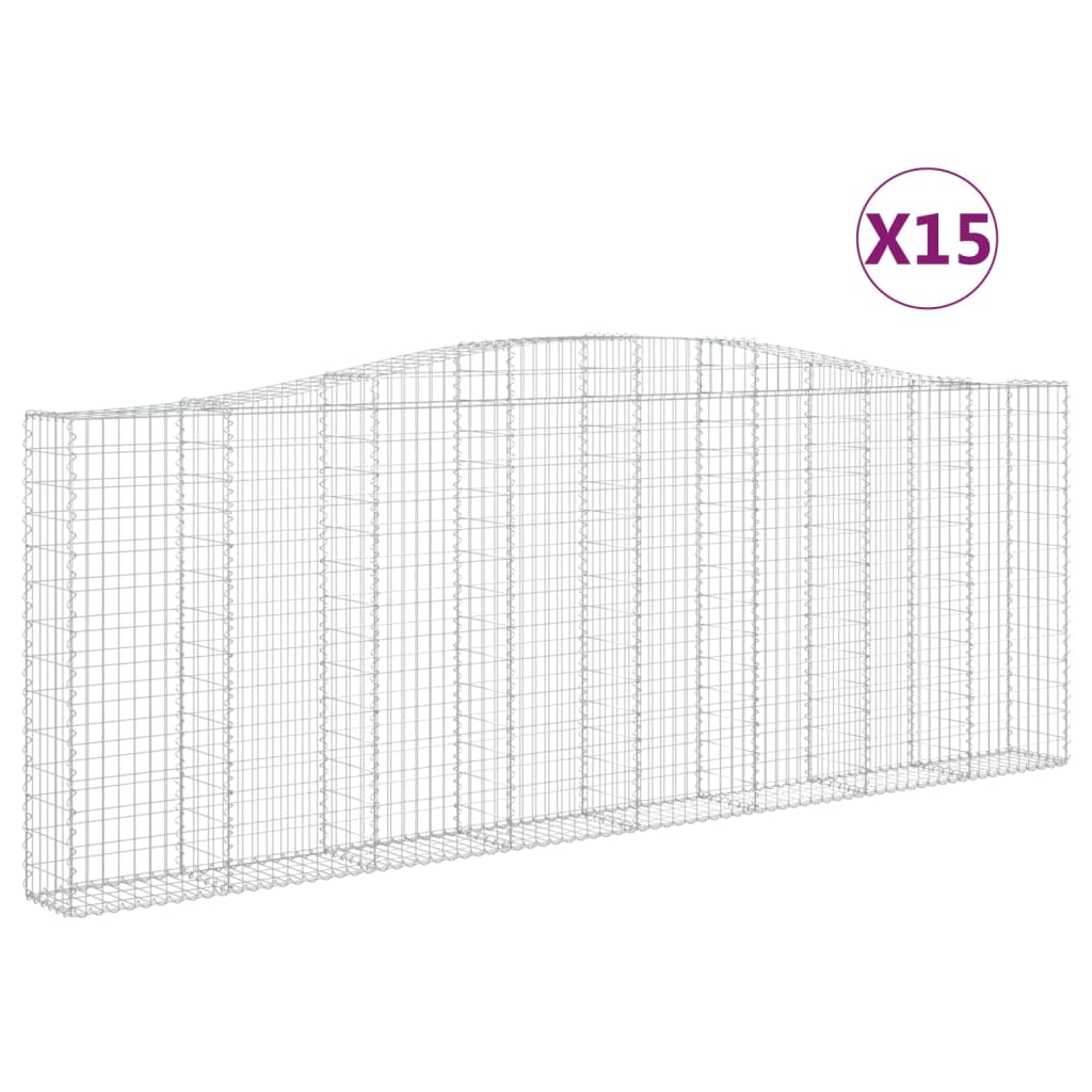 Lučne gabionske košare 15kom 400x30x40/60 cm pocinčano željezo