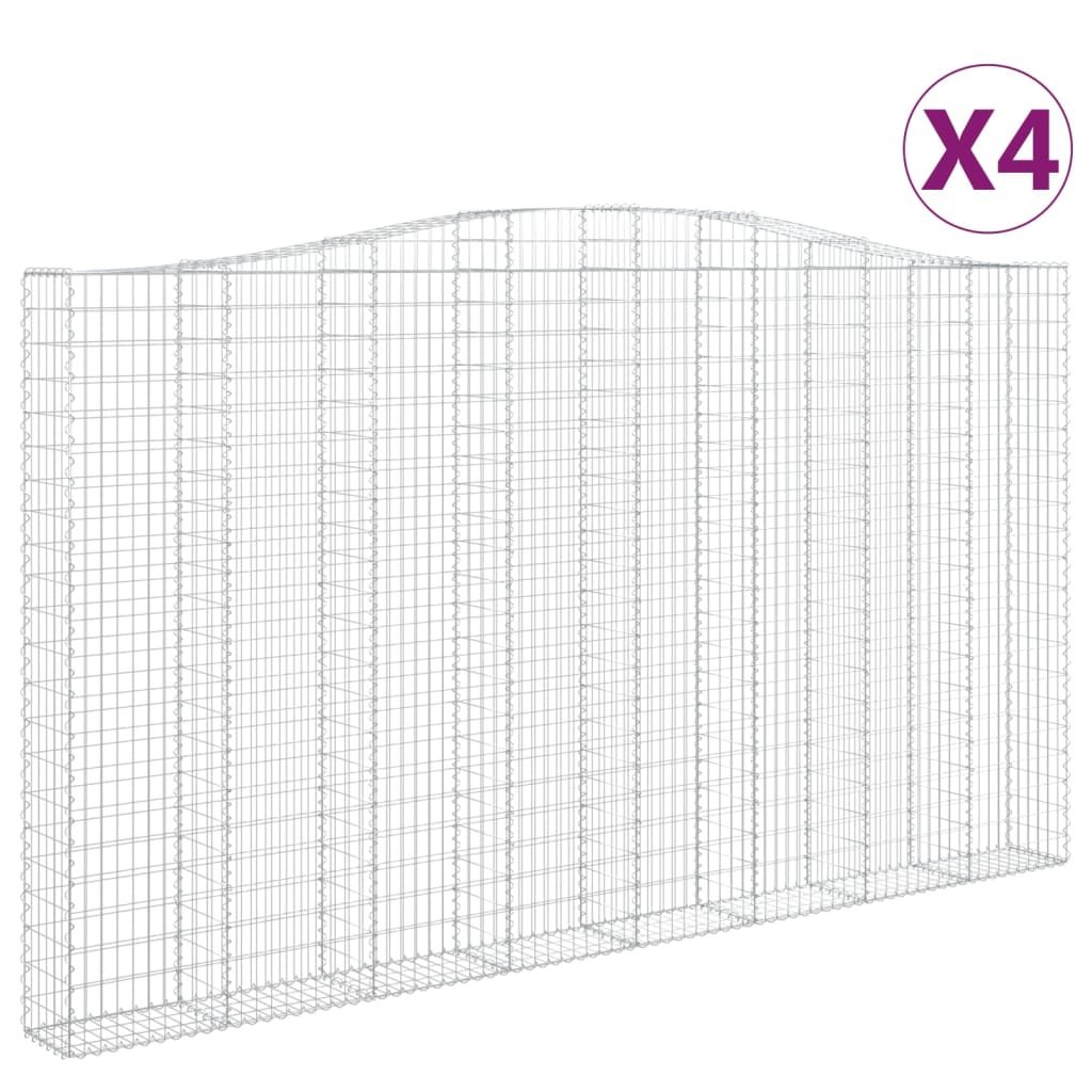 Lučne gabionske košare 4 kom 400x30x220/240cm pocinčano željezo