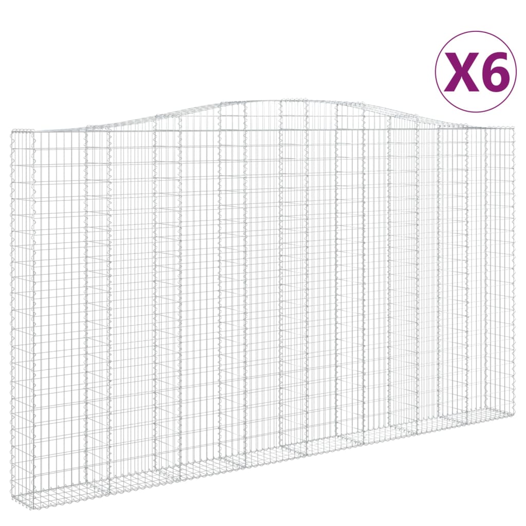 Lučne gabionske košare 6 kom 400x30x220/240cm pocinčano željezo