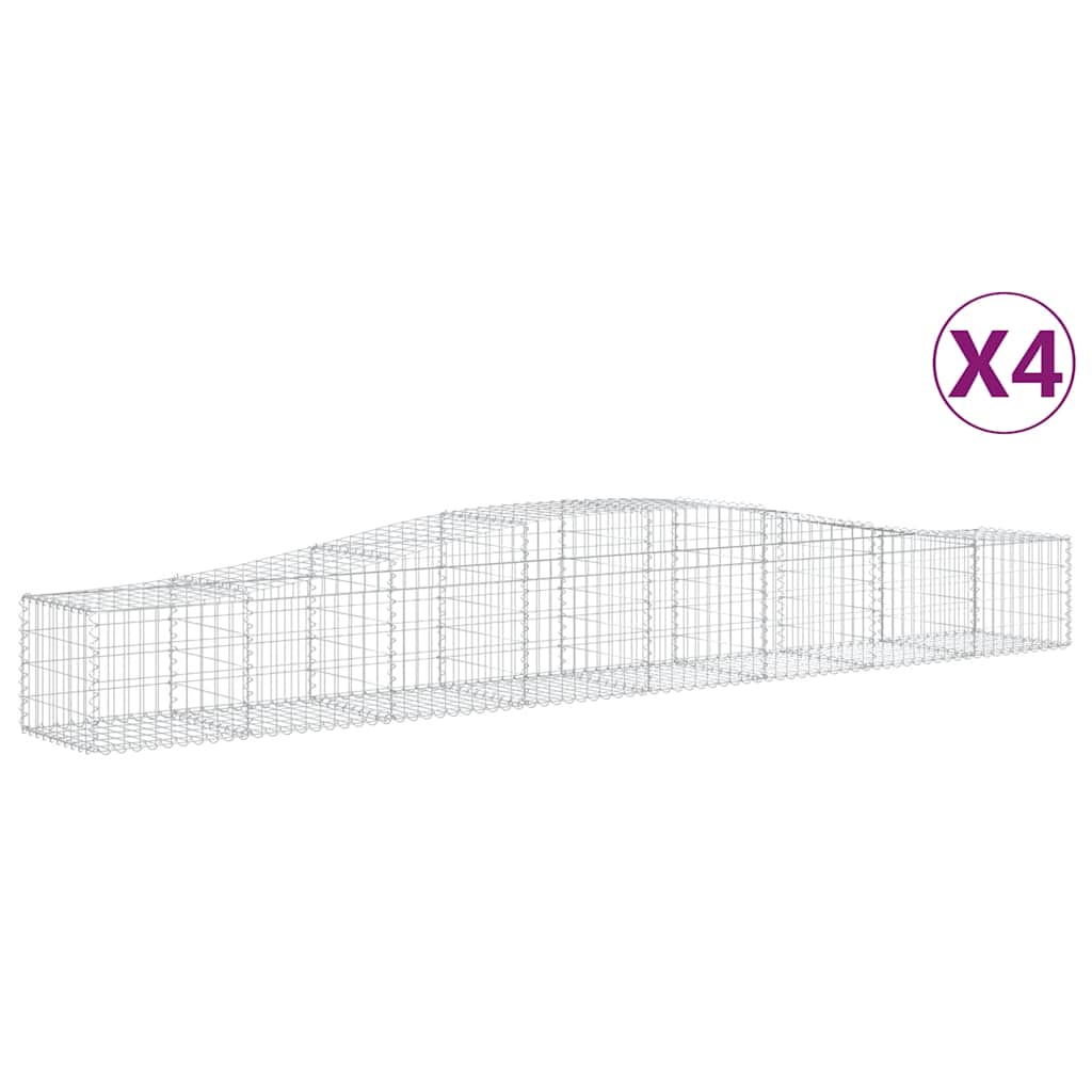 Lučne gabionske košare 4 kom 400x50x40/60 cm pocinčano željezo