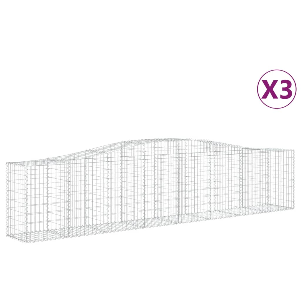 Lučne gabionske košare 3 kom 400x50x80/100 cm pocinčano željezo