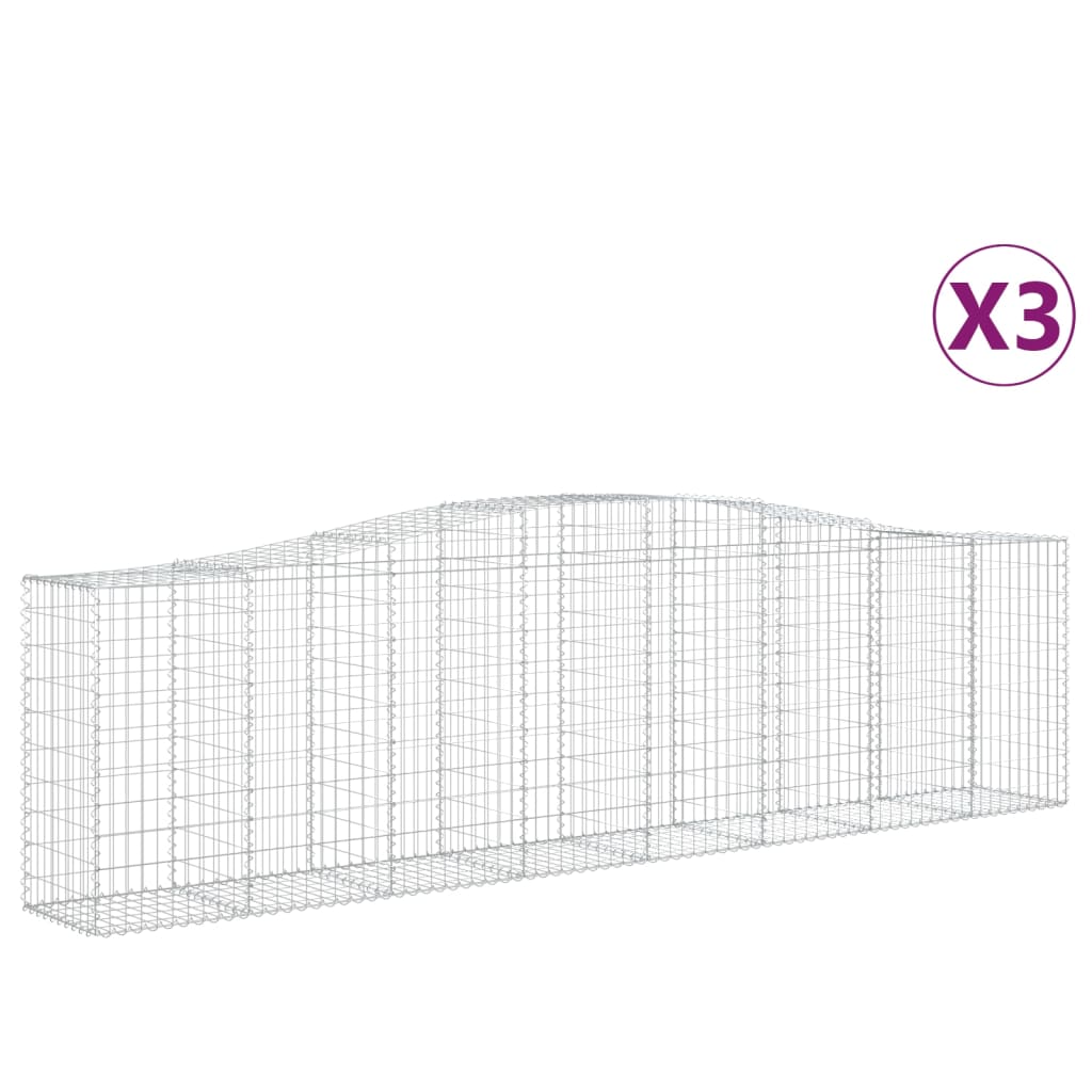 Lučne gabionske košare 3 kom 400x50x100/120cm pocinčano željezo