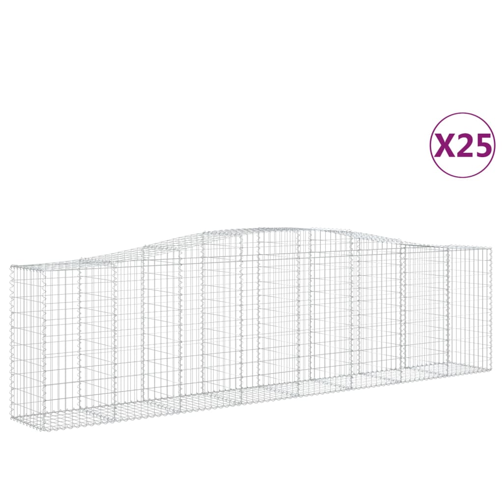 Lučne gabionske košare 25kom 400x50x100/120cm pocinčano željezo