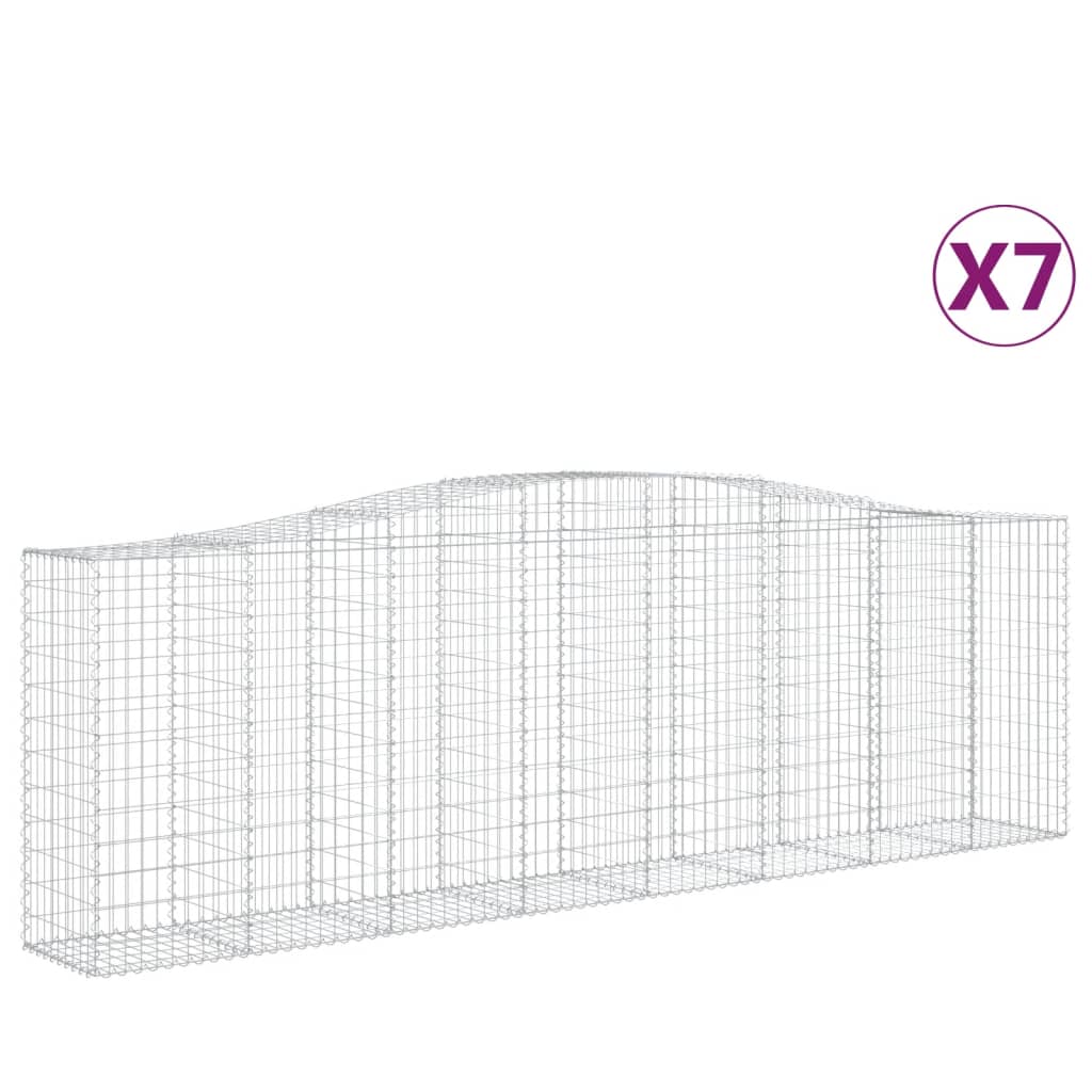 Lučne gabionske košare 7 kom 400x50x120/140cm pocinčano željezo