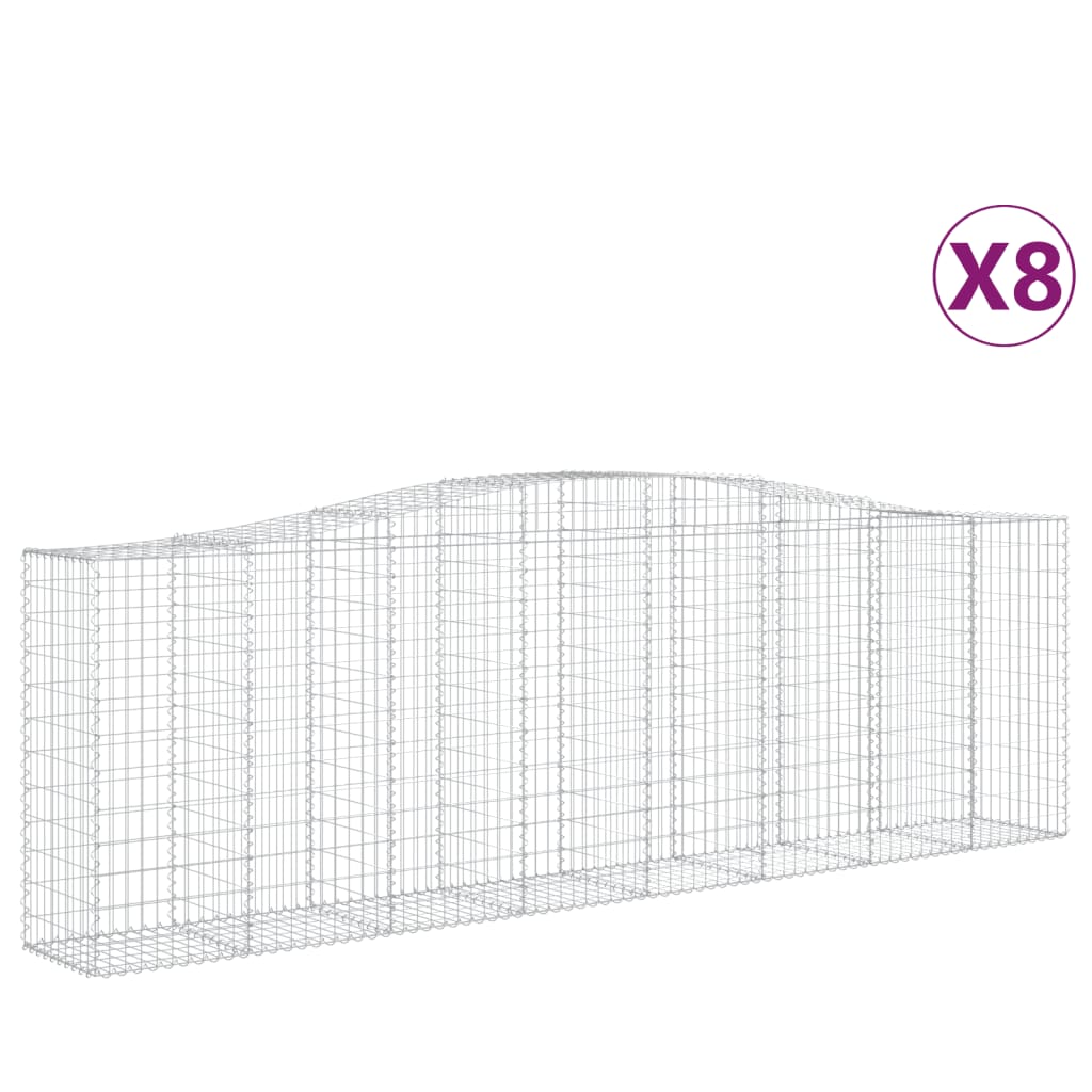 Lučne gabionske košare 8 kom 400x50x120/140cm pocinčano željezo