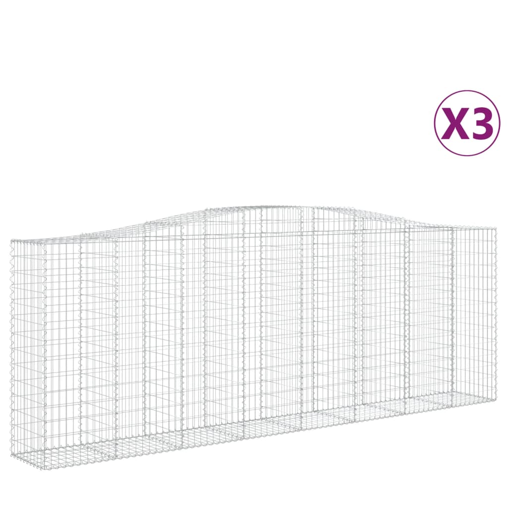 Lučne gabionske košare 3 kom 400x50x140/160cm pocinčano željezo