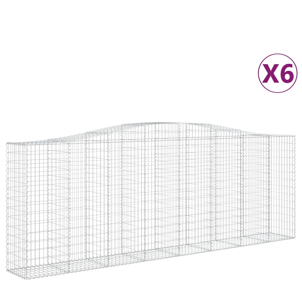 Lučne gabionske košare 6 kom 400x50x140/160cm pocinčano željezo