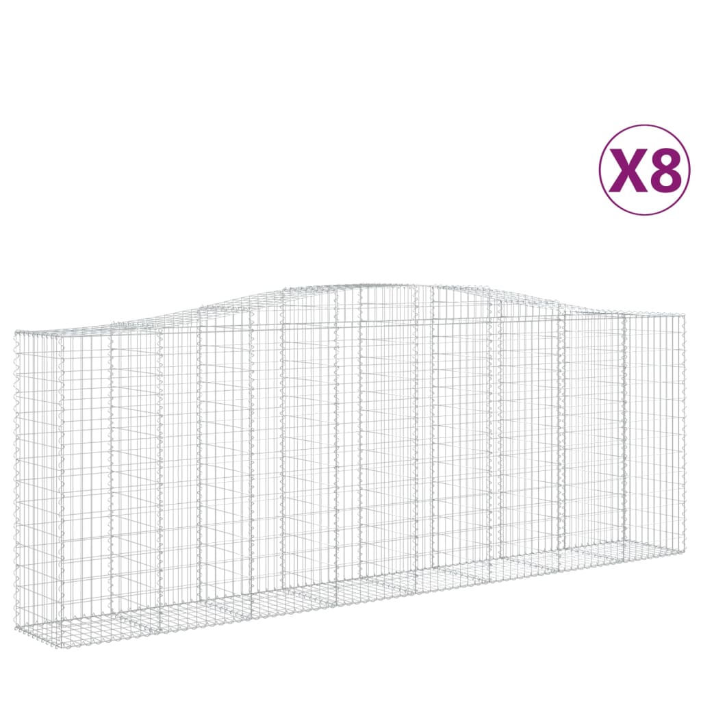 Lučne gabionske košare 8 kom 400x50x140/160cm pocinčano željezo
