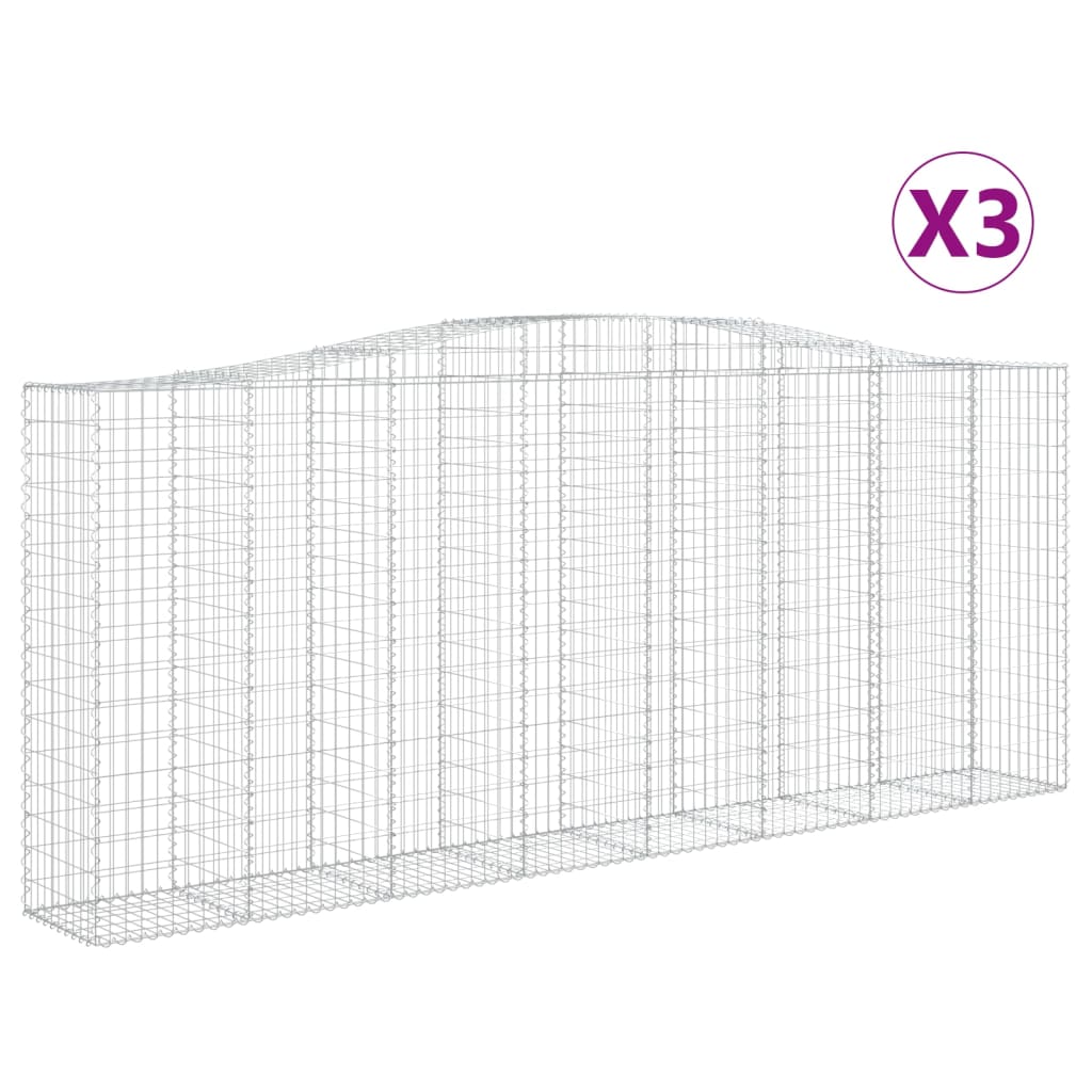 Lučne gabionske košare 3 kom 400x50x160/180cm pocinčano željezo