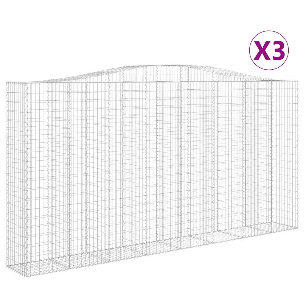 Lučne gabionske košare 3 kom 400x50x200/220cm pocinčano željezo