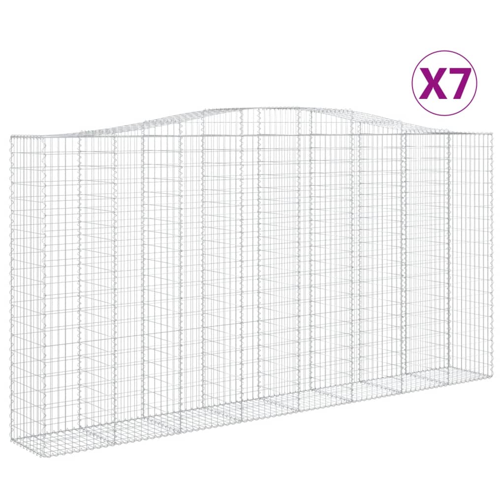 Lučne gabionske košare 7 kom 400x50x200/220cm pocinčano željezo