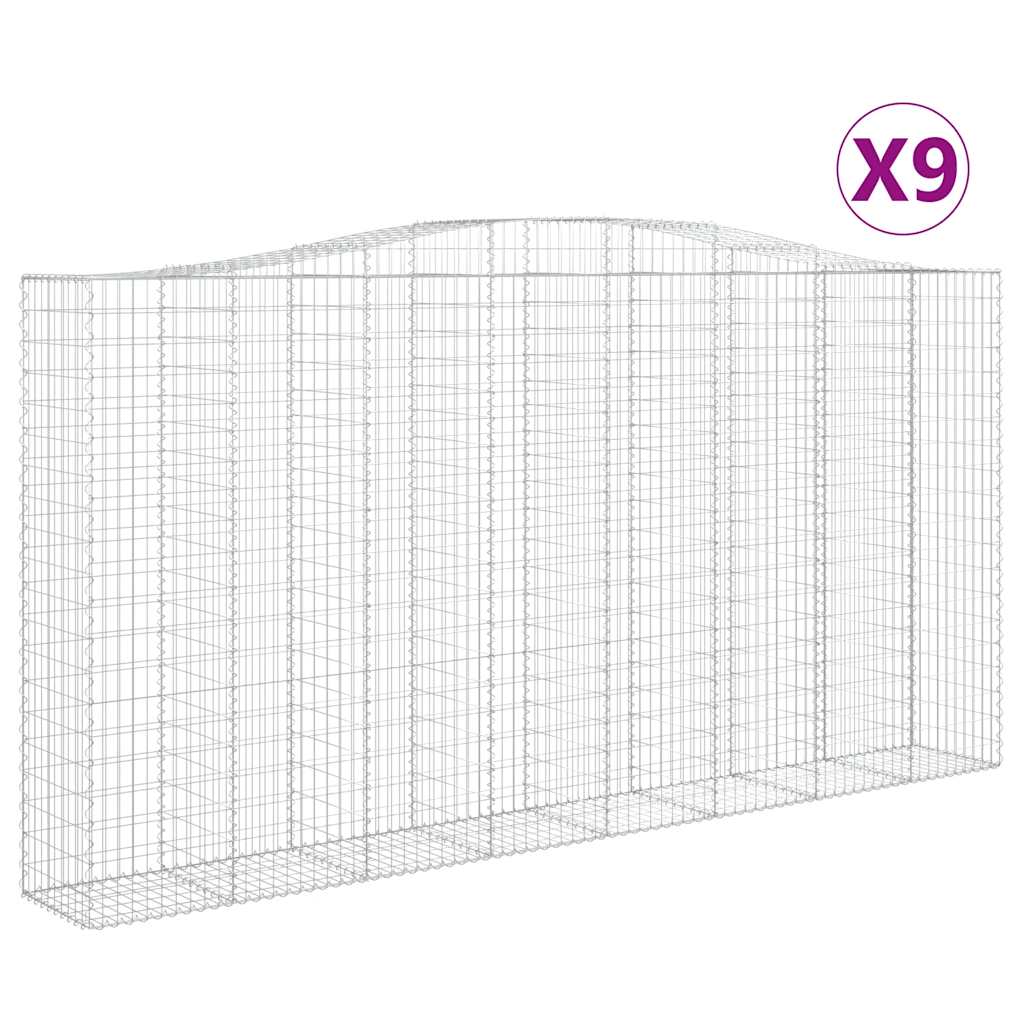 Lučne gabionske košare 9 kom 400x50x200/220cm pocinčano željezo