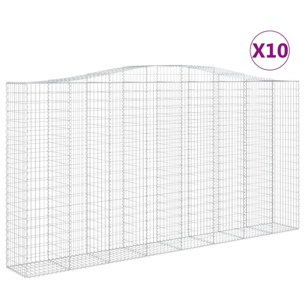 Lučne gabionske košare 10kom 400x50x200/220cm pocinčano željezo