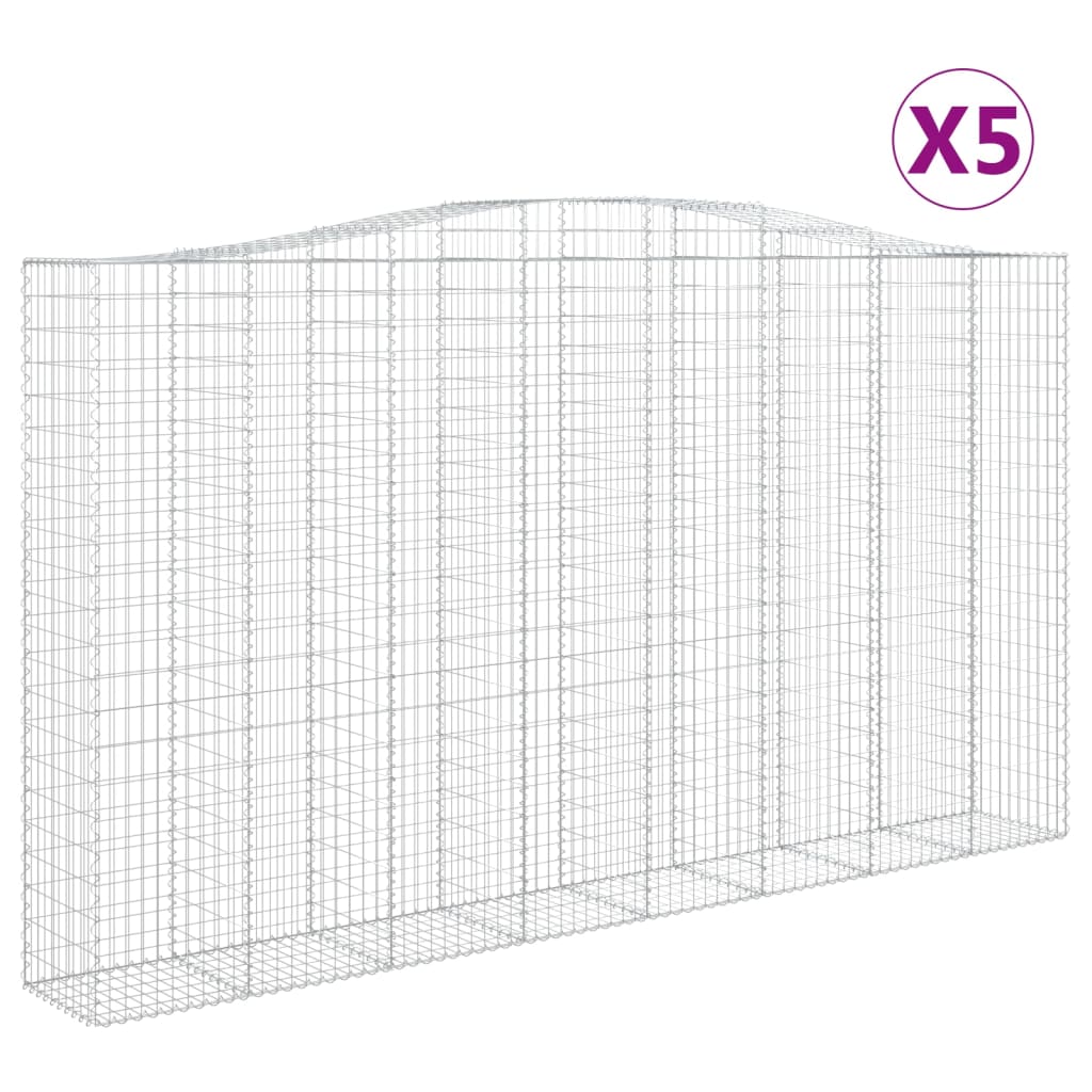 Lučne gabionske košare 5 kom 400x50x220/240cm pocinčano željezo