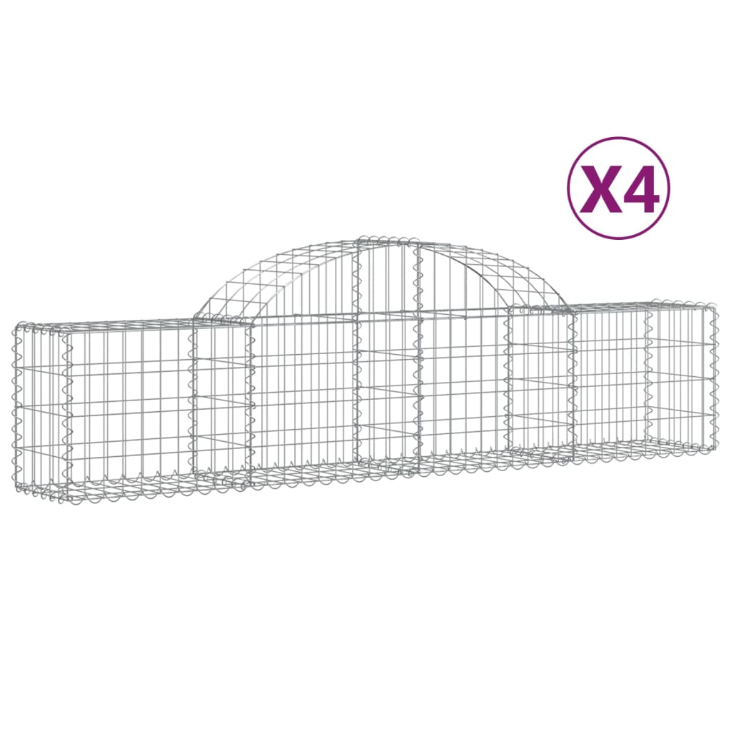 Lučne gabionske košare 4 kom 200x30x40/60 cm pocinčano željezo