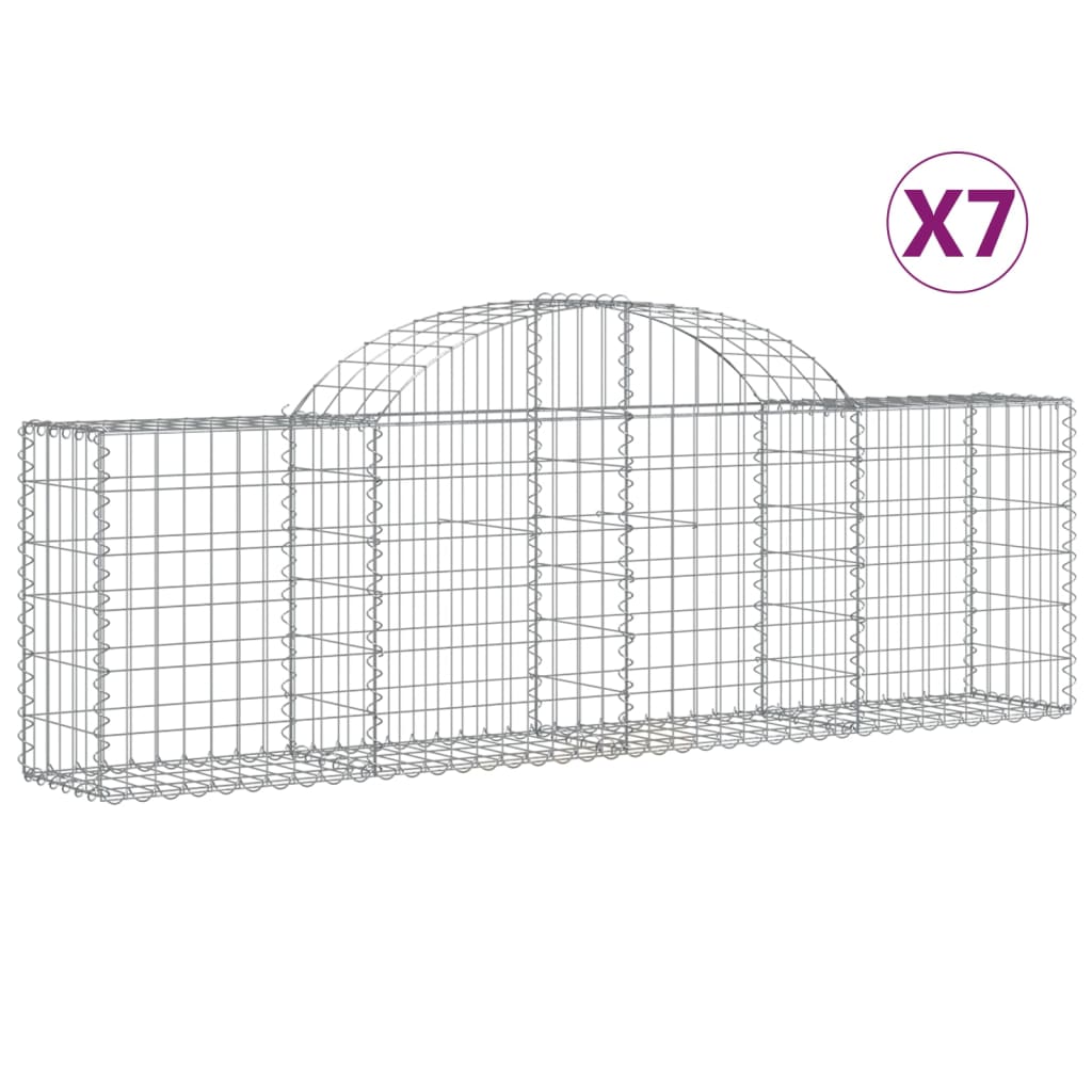 Lučne gabionske košare 7 kom 200x30x60/80 cm pocinčano željezo