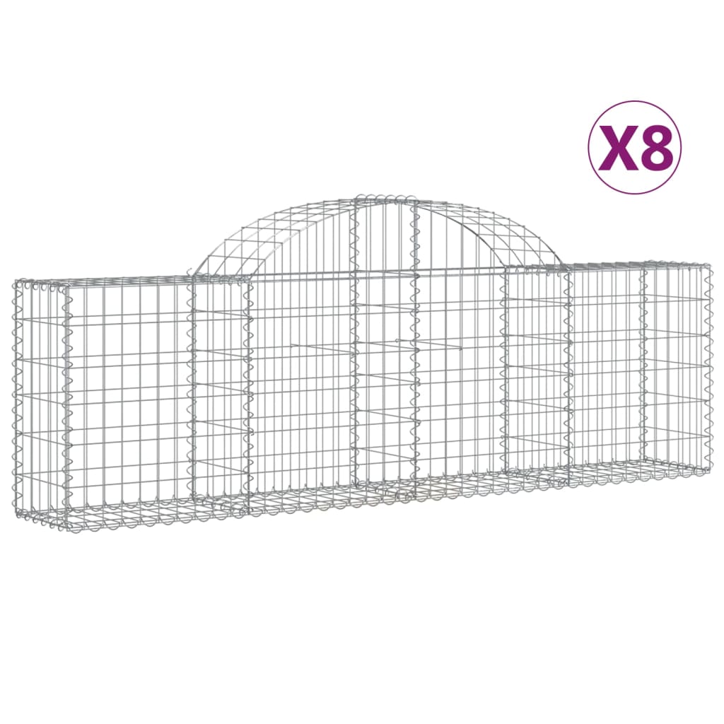 Lučne gabionske košare 8 kom 200x30x60/80 cm pocinčano željezo
