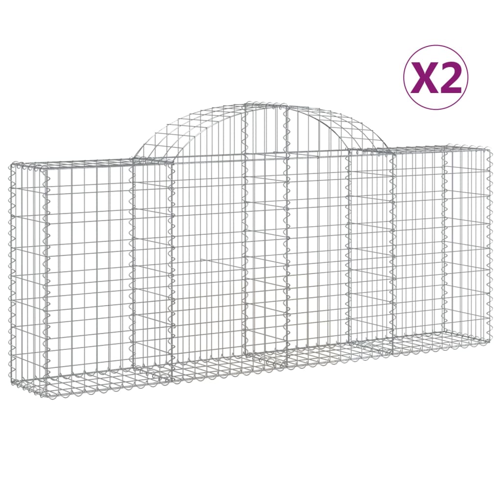 Lučne gabionske košare 2 kom 200x30x80/100 cm pocinčano željezo
