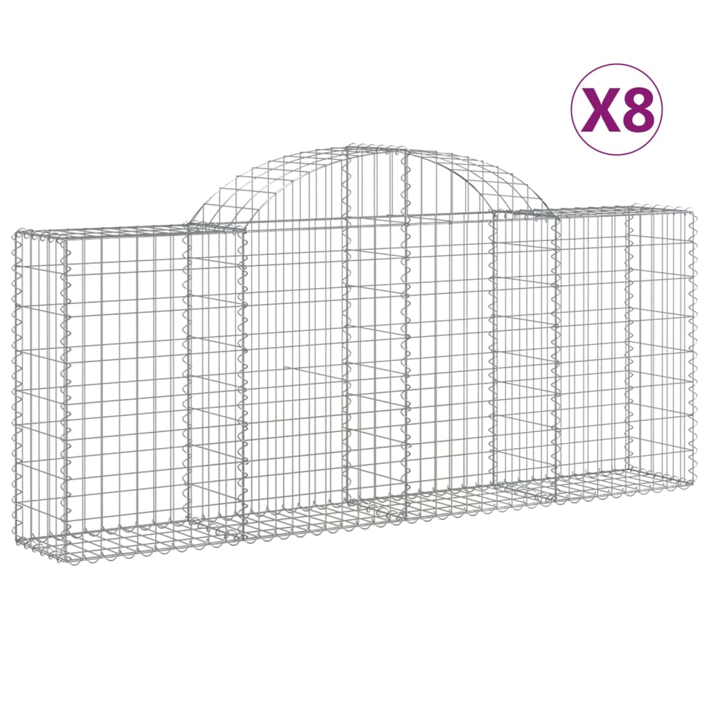Lučne gabionske košare 8 kom 200x30x80/100 cm pocinčano željezo