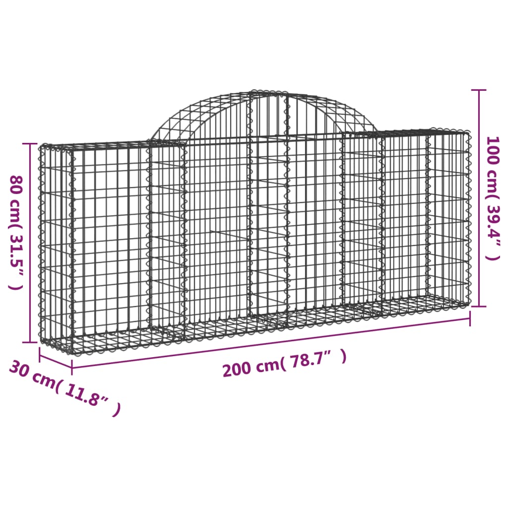 Lučne gabionske košare 11 kom 200x30x80/100cm pocinčano željezo