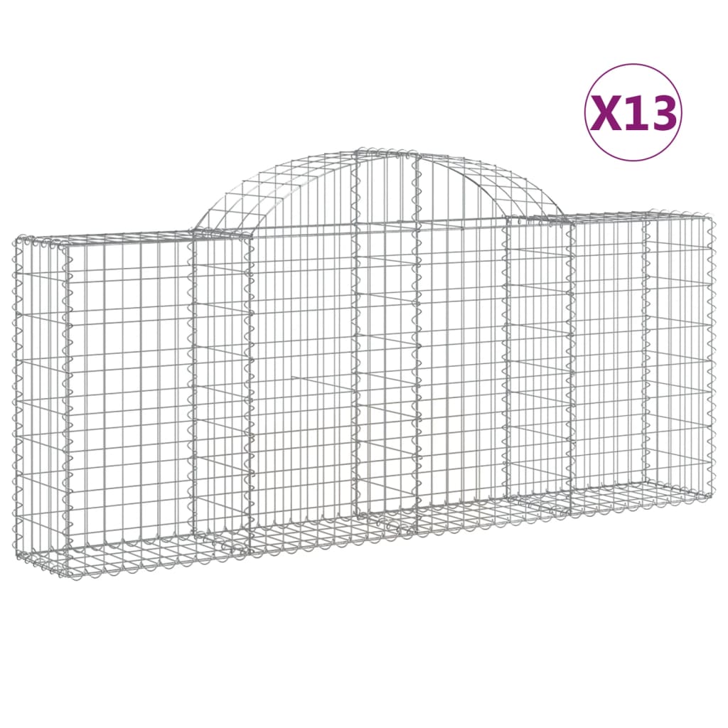 Lučne gabionske košare 13 kom 200x30x80/100cm pocinčano željezo