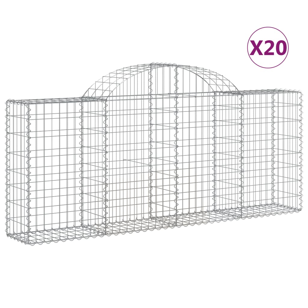 Lučne gabionske košare 20 kom 200x30x80/100cm pocinčano željezo