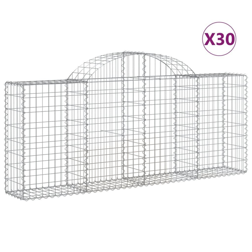 Lučne gabionske košare 30 kom 200x30x80/100cm pocinčano željezo