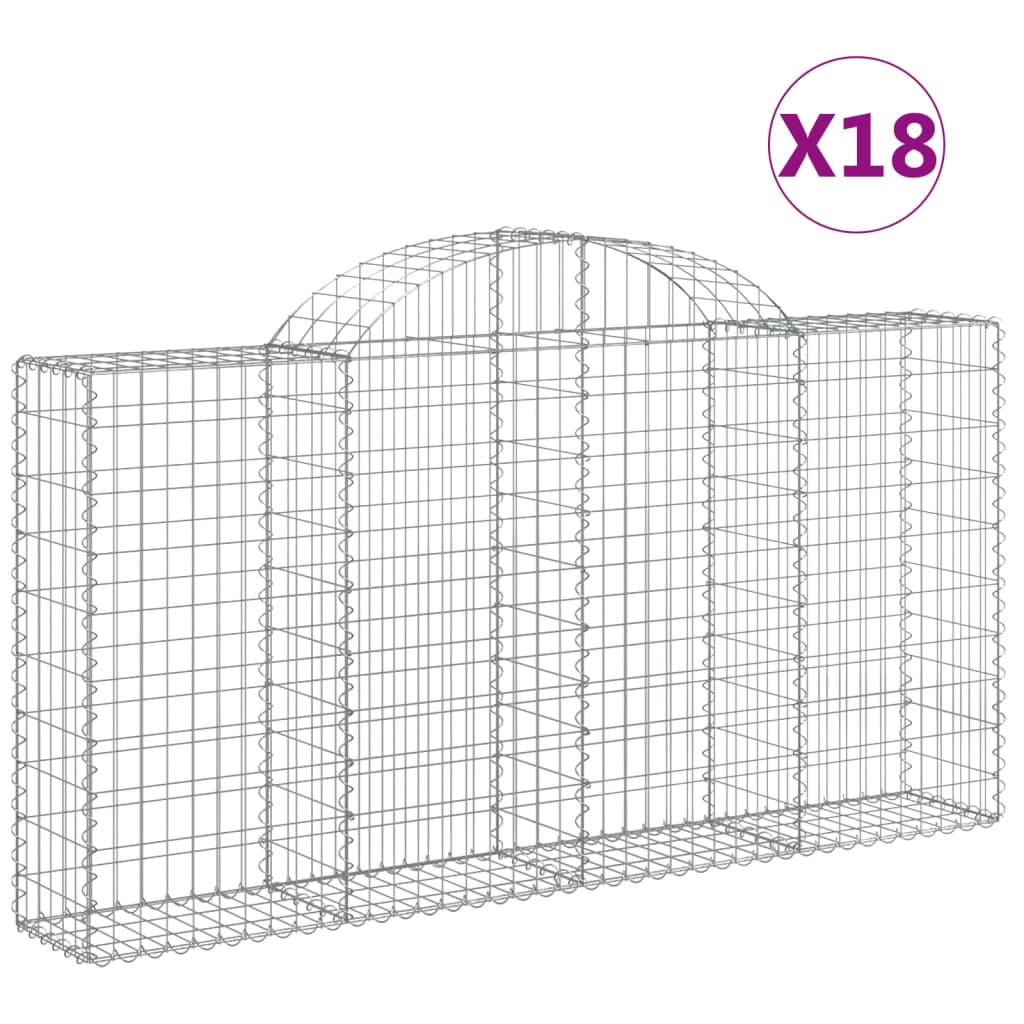 Lučne gabionske košare 18kom 200x30x100/120cm pocinčano željezo