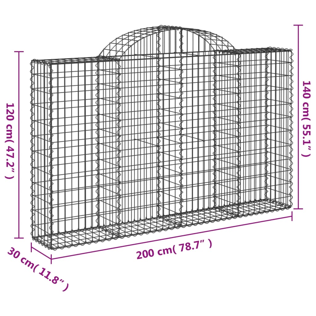 Lučne gabionske košare 11kom 200x30x120/140cm pocinčano željezo