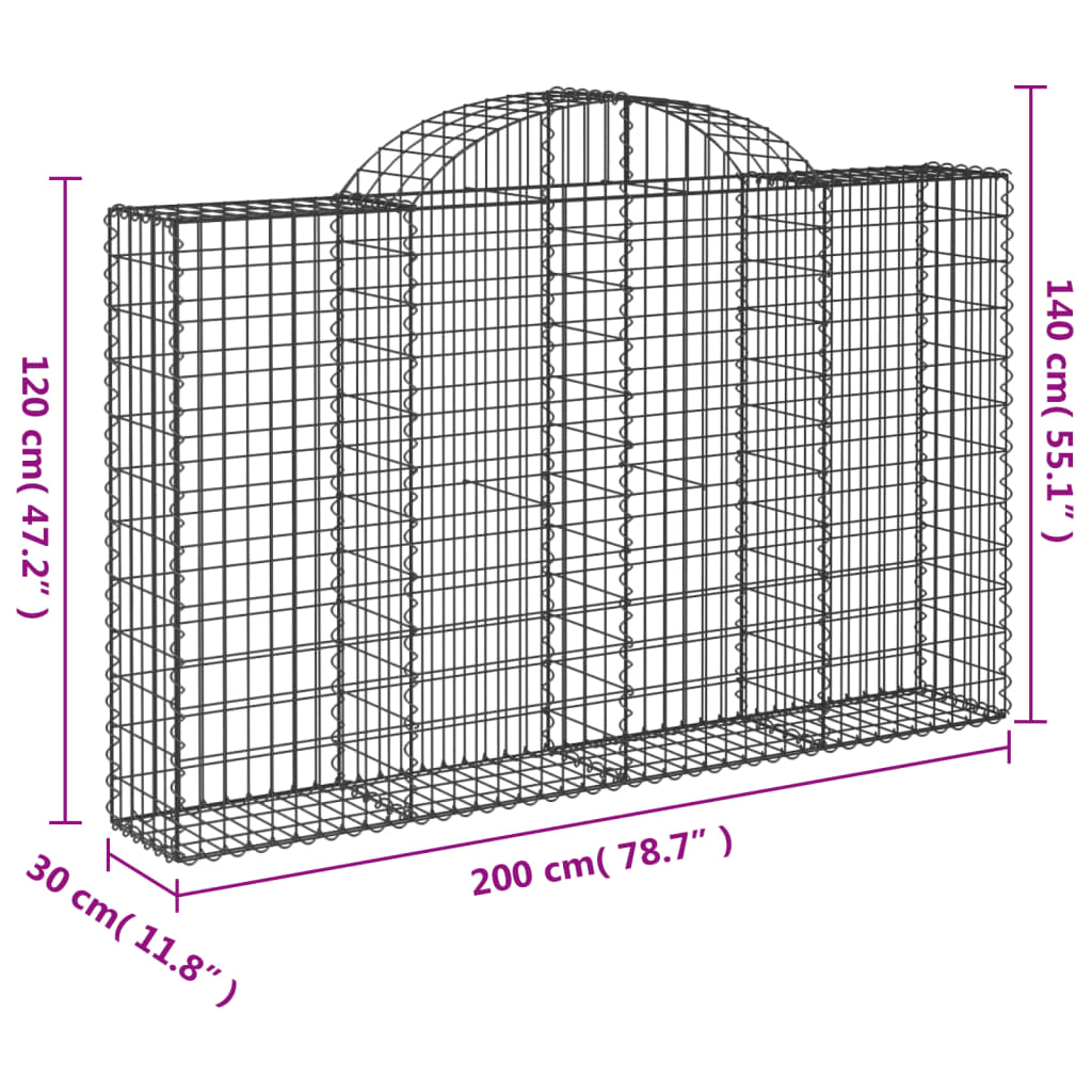 Lučne gabionske košare 18kom 200x30x120/140cm pocinčano željezo