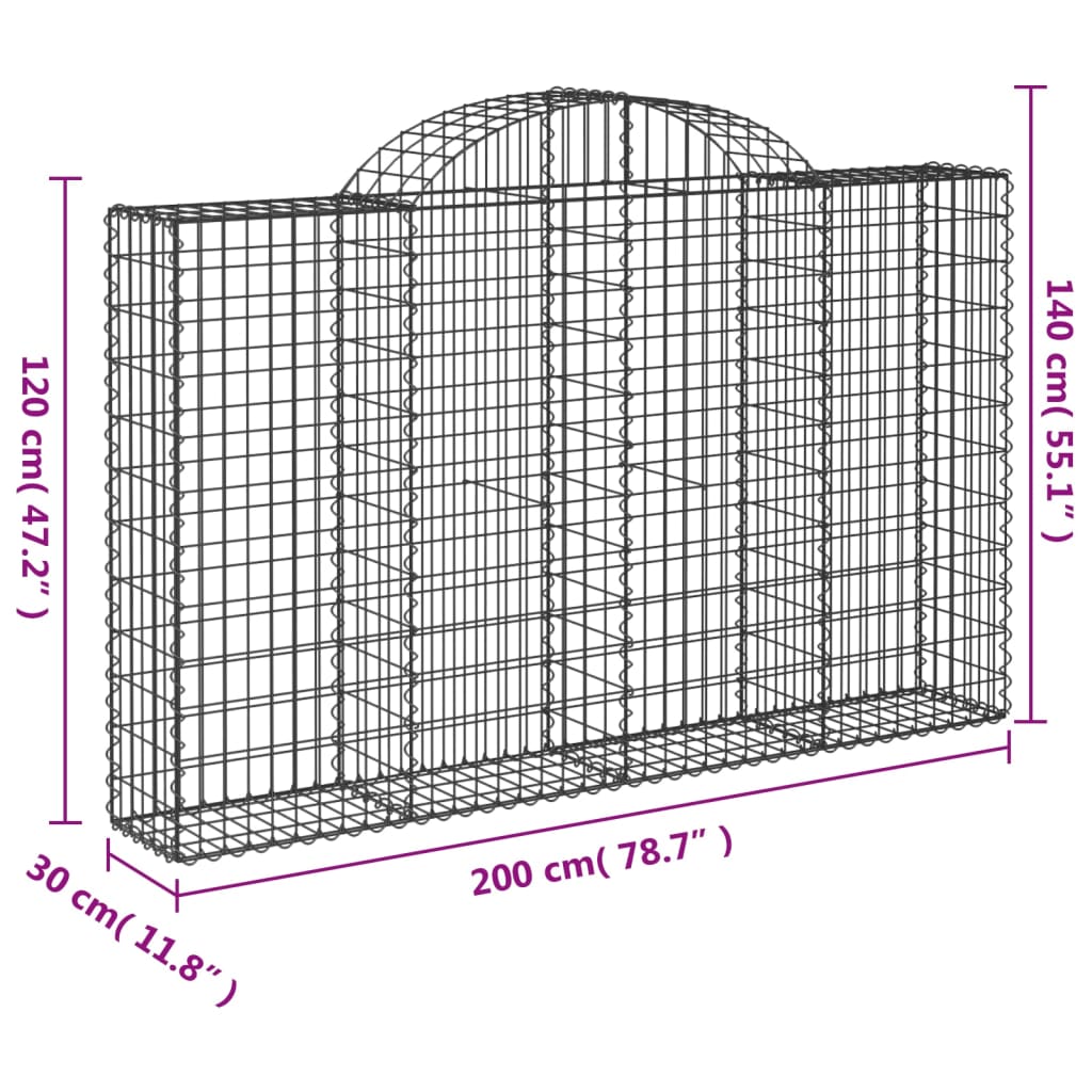 Lučne gabionske košare 30kom 200x30x120/140cm pocinčano željezo