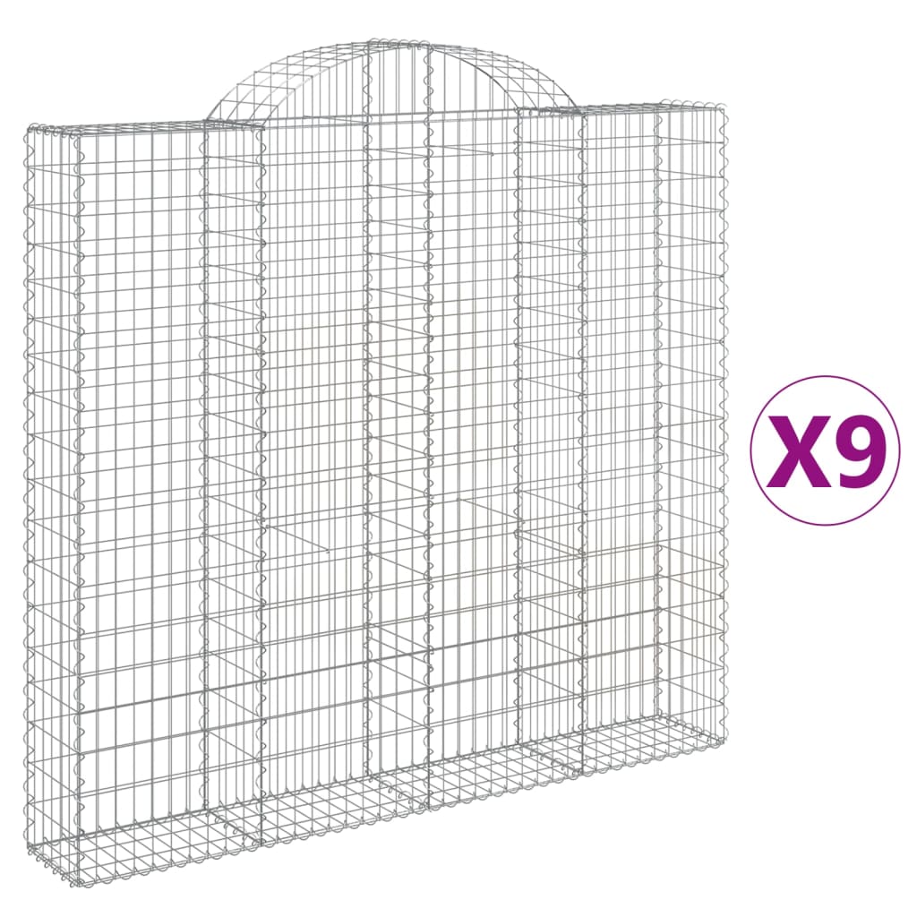Lučne gabionske košare 9 kom 200x30x180/200cm pocinčano željezo
