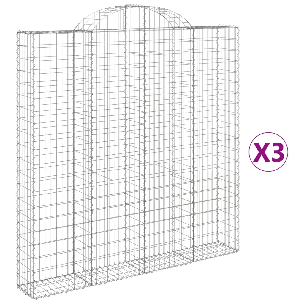 Lučne gabionske košare 3 kom 200x30x200/220cm pocinčano željezo