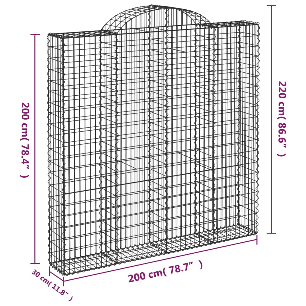 Lučne gabionske košare 5 kom 200x30x200/220cm pocinčano željezo