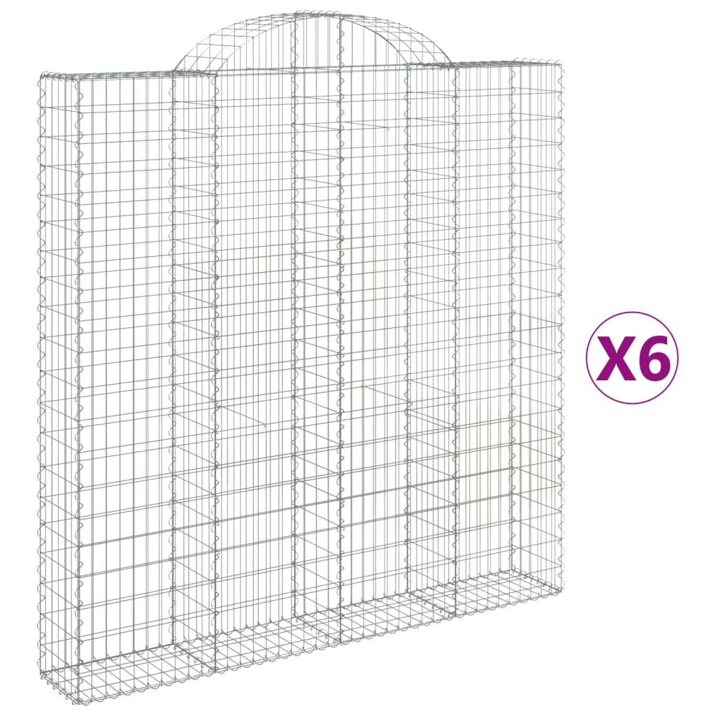 Lučne gabionske košare 6 kom 200x30x200/220cm pocinčano željezo