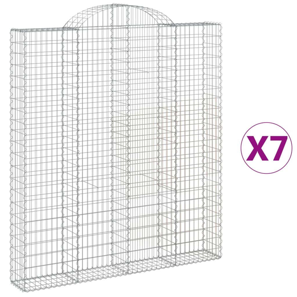 Lučne gabionske košare 7 kom 200x30x220/240cm pocinčano željezo