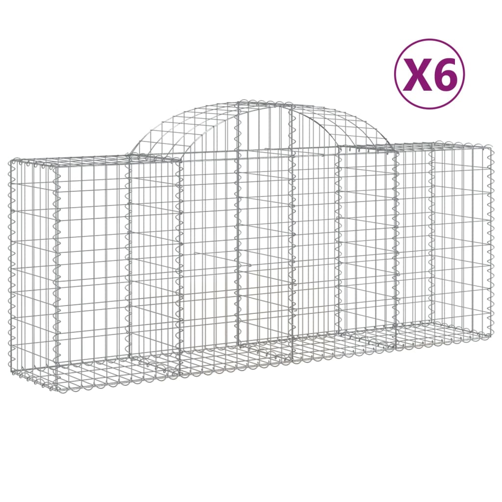 Lučne gabionske košare 6 kom 200x50x80/100 cm pocinčano željezo