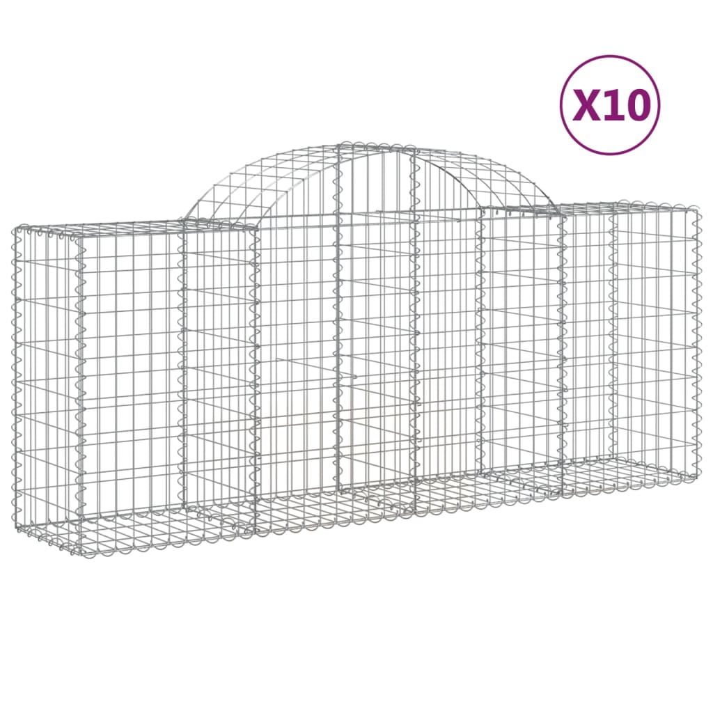 Lučne gabionske košare 10 kom 200x50x80/100cm pocinčano željezo